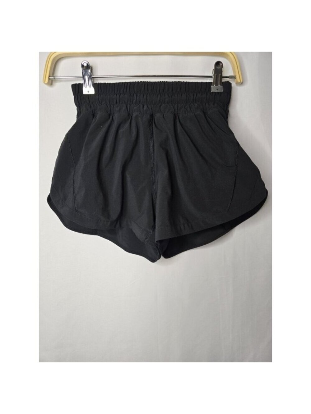 Lululemon Women Activewear Shorts 4 Black Track That High Rise Running 3" Inseam